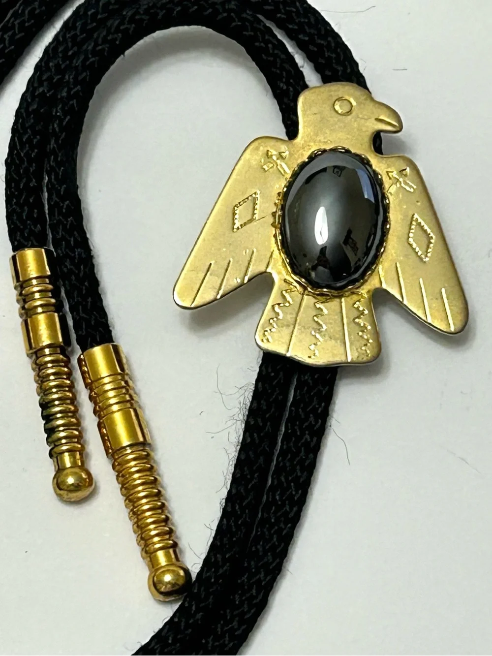 Lot of 2 Western Bolo Tie Eagle with Blue and Red Inlay & Thunderbird